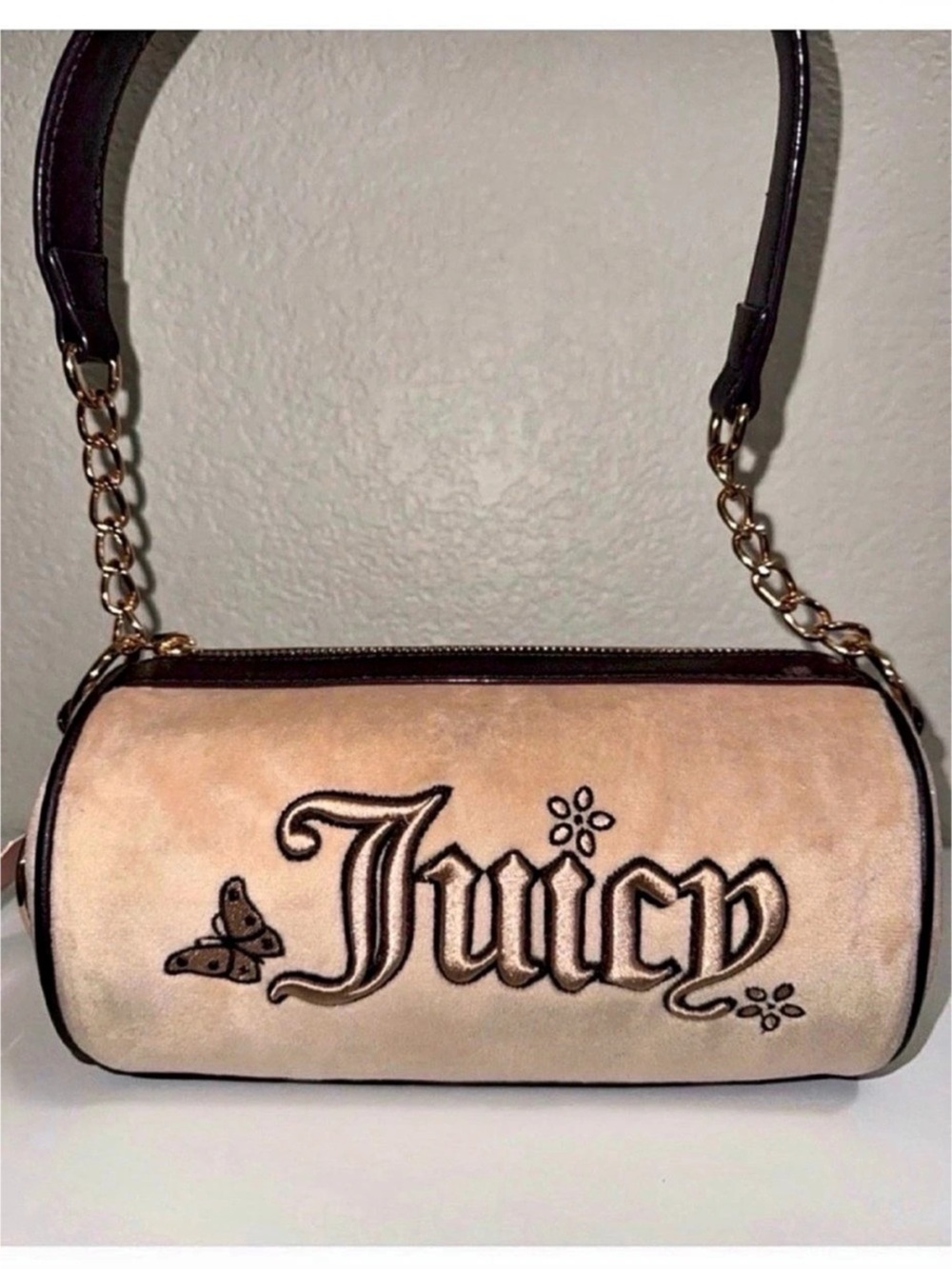 Juicy Couture Juicy in the Sky Barrel Shoulder Bag in Pink & Black NWT